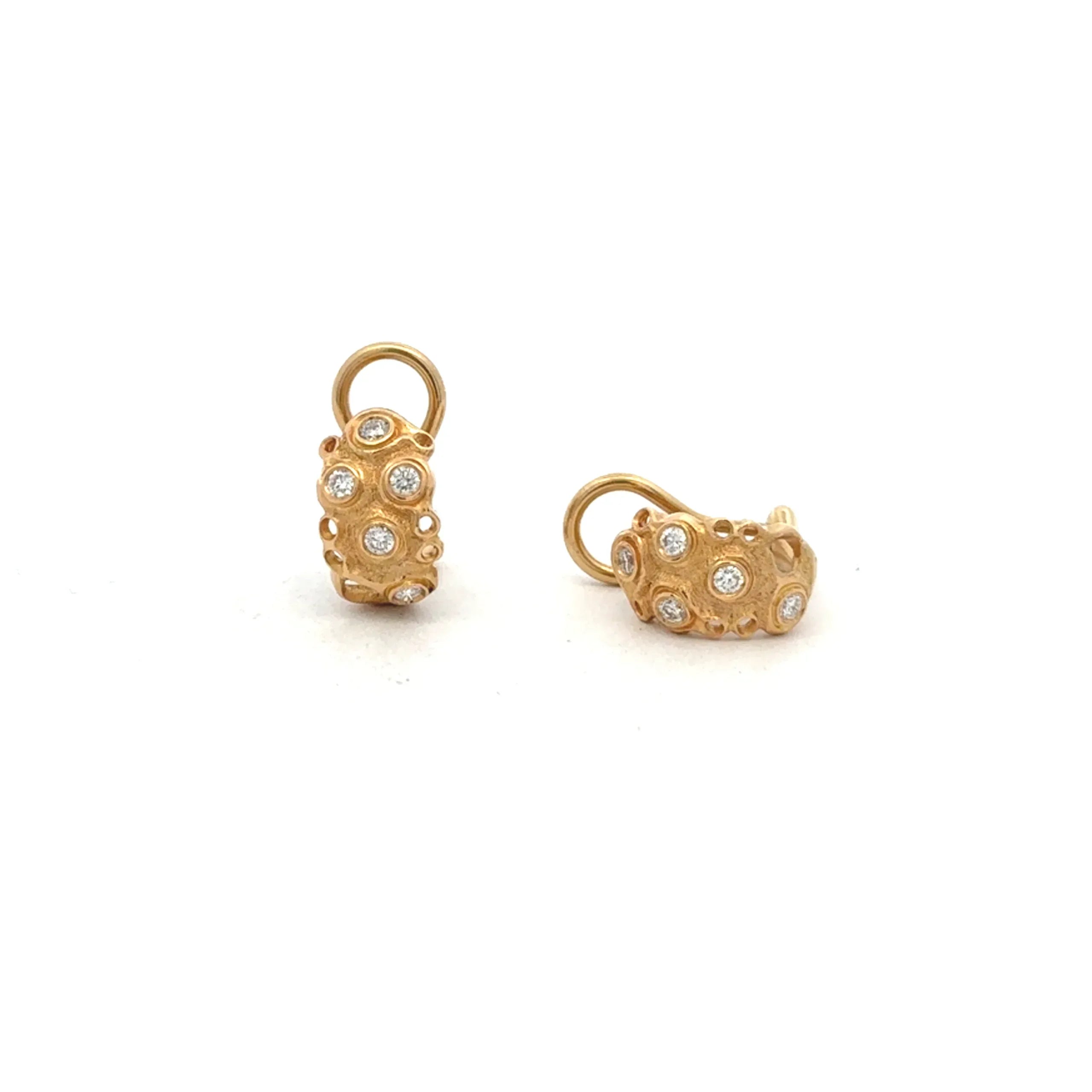 Gold Domed Diamond Earrings