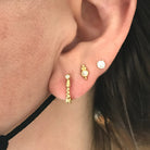 Diamond Hinged Huggie Earring