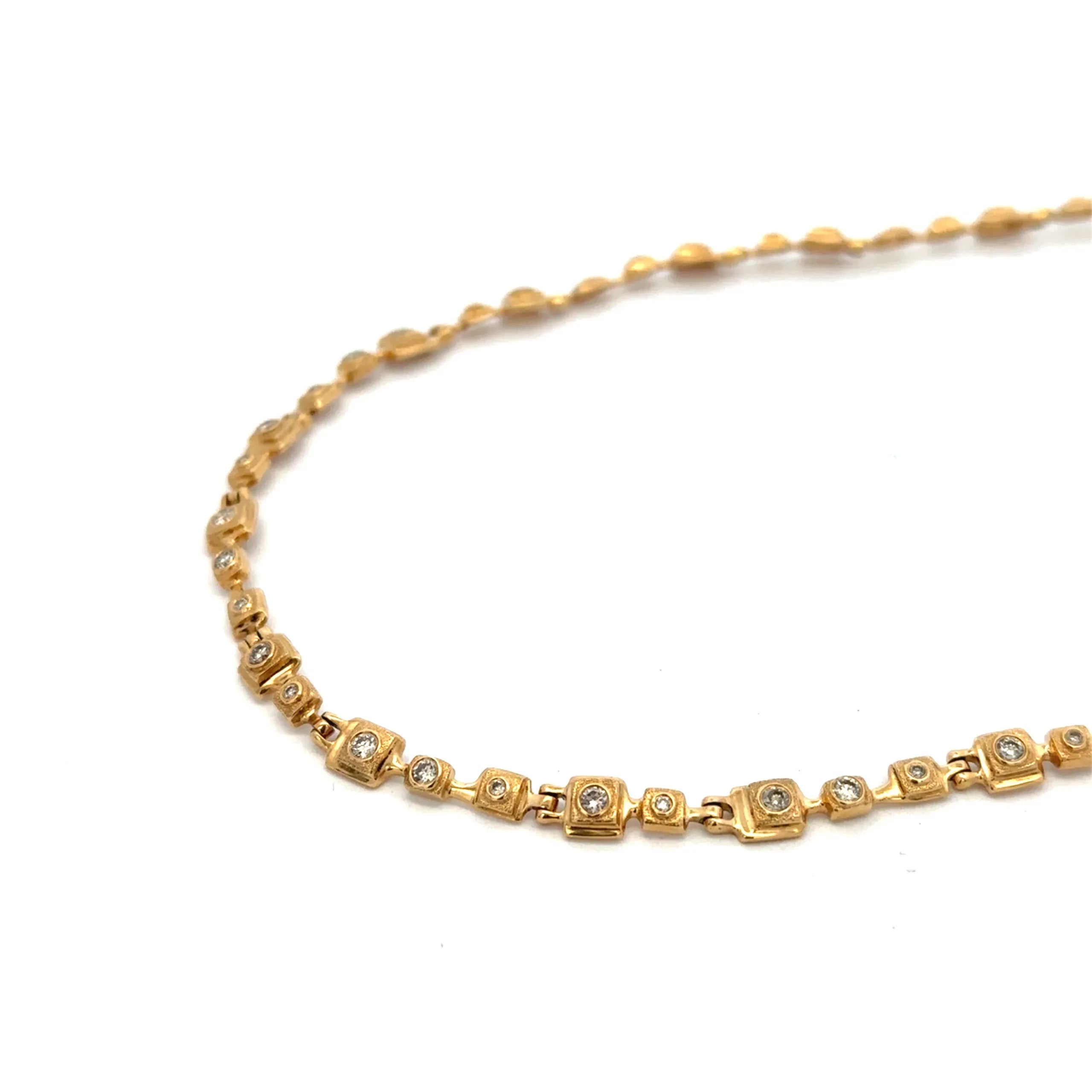 18 Karat Yellow Gold and Diamond Necklace