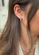 18 Karat Yellow Gold and Diamond Earrings