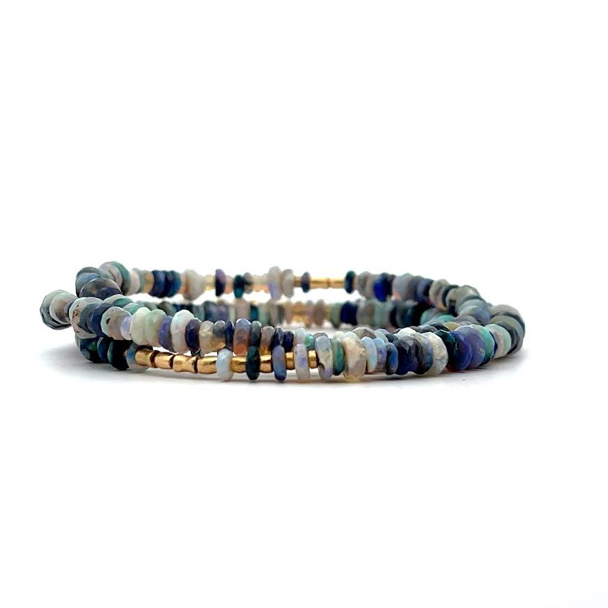 18 karat Yellow Gold and Opal Beaded Necklace
