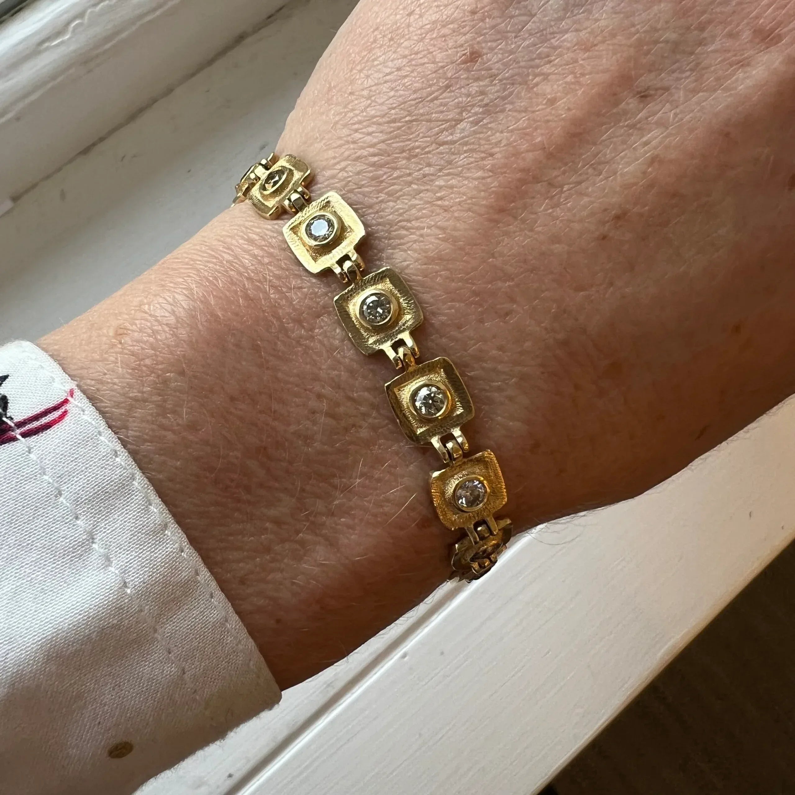 Square Cognac Diamond Bracelet