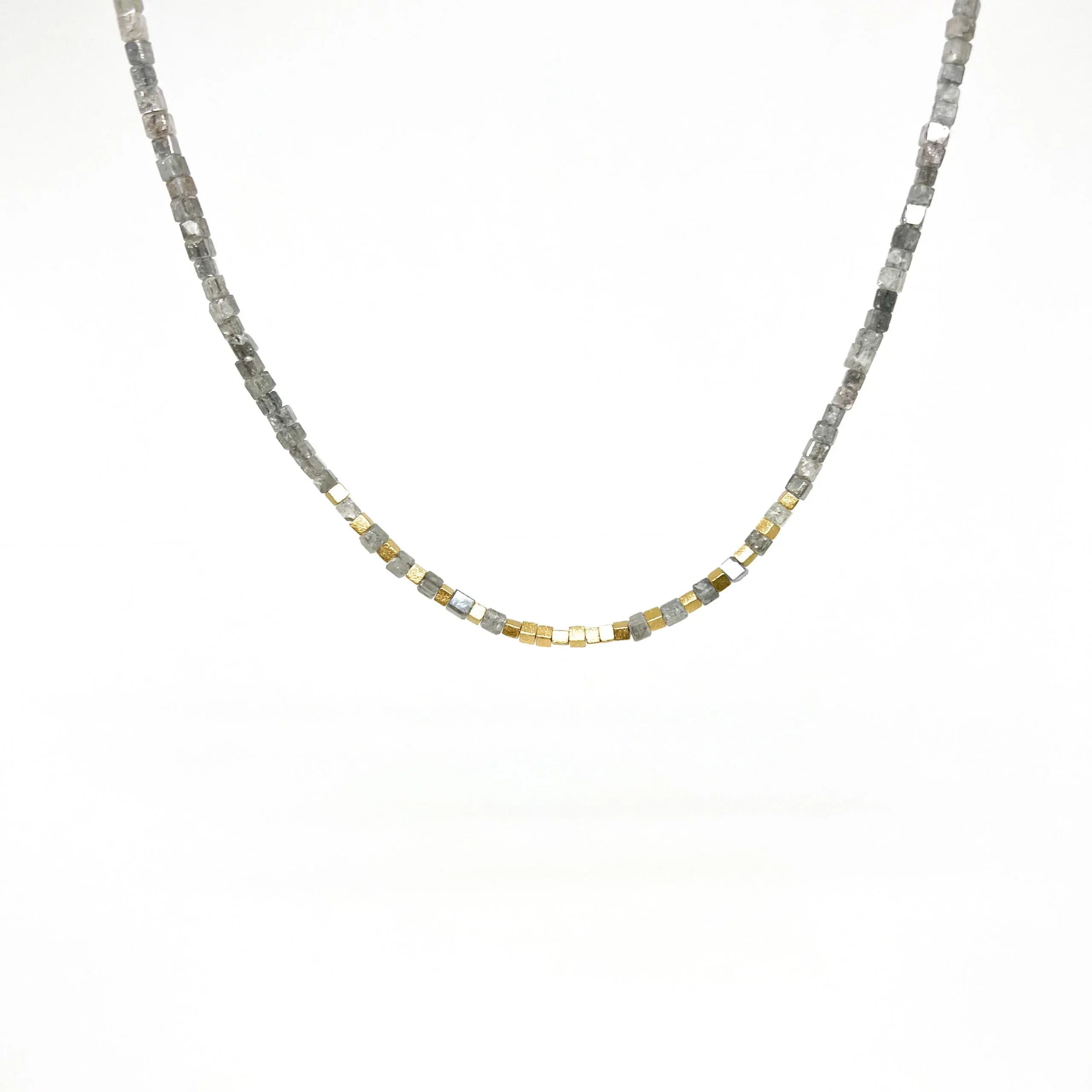 Yellow Gold and Dark Gray Diamond Strand