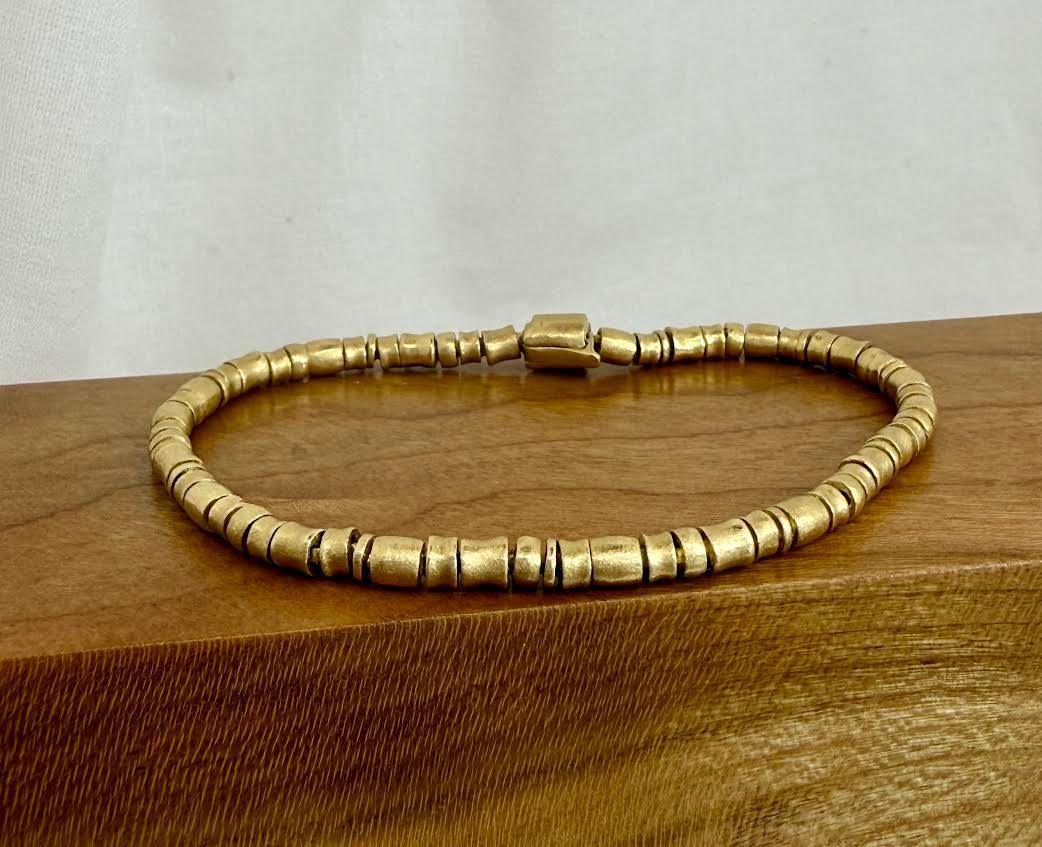 18k Yellow Gold Cylinder Bracelet