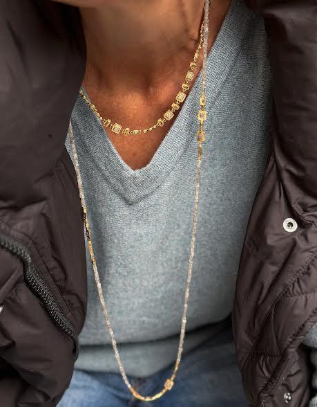 Venice Yellow Gold and Diamond Necklace