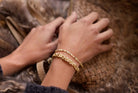 18 karat Yellow Gold, Diamond and Sapphire Hinge Bracelet