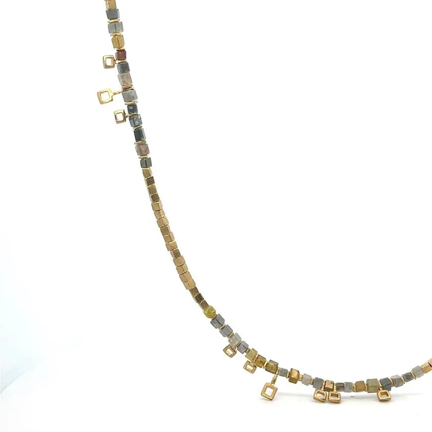 18 karat Yellow Gold and Diamond Long Shadows Necklace, 17.5"