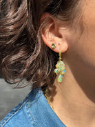18 karat Yellow Gold and Opal Earrings