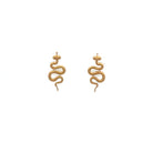 18 Karat Yellow Gold Snake Stud Earrings