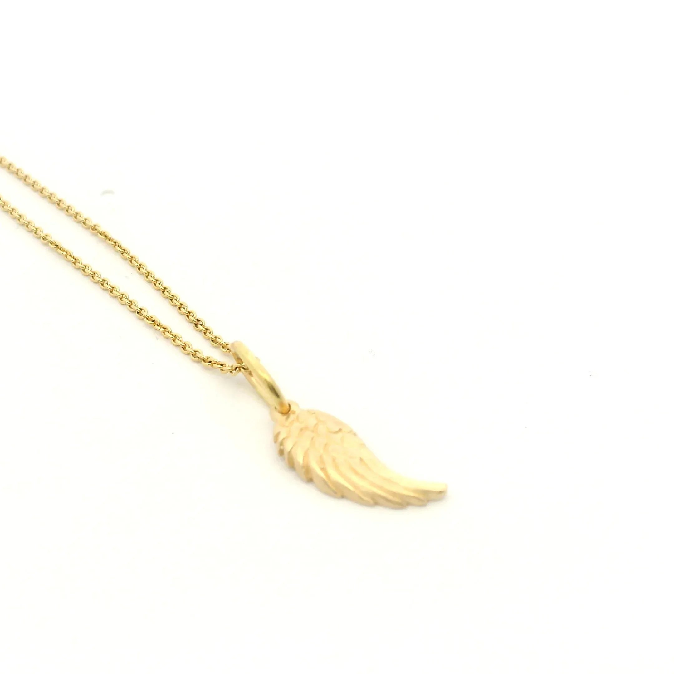 14 Karat Yellow Gold Tiny Feather Charm