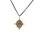 Sterling Silver and 18K Yellow Gold Skull and Flower Charm