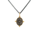 18 Karat Yellow Gold and Silver Owl Cham