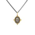 18 Karat Yellow Gold and Silver Owl Cham