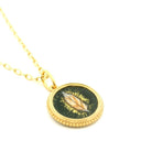 18 Karat Yellow Gold Hand Painted Feather Charm