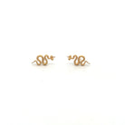 18 Karat Yellow Gold Snake Stud Earrings