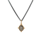 Sterling Silver and 18K Yellow Gold Skull Charm