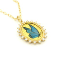 18 Karat Yellow Gold Hand Painted Butterfly Charm