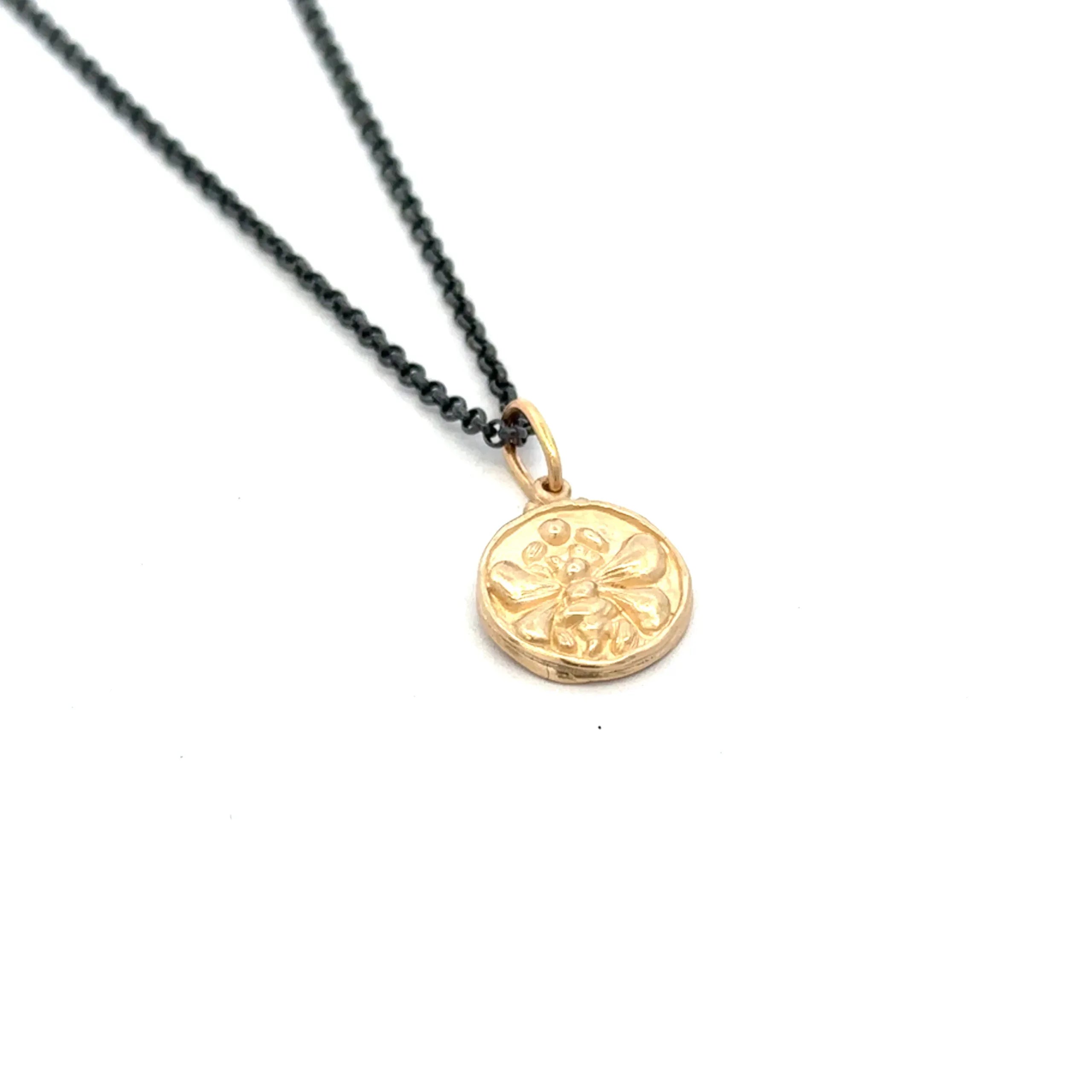 14 Karat Yellow Gold Bee and Compass Charm