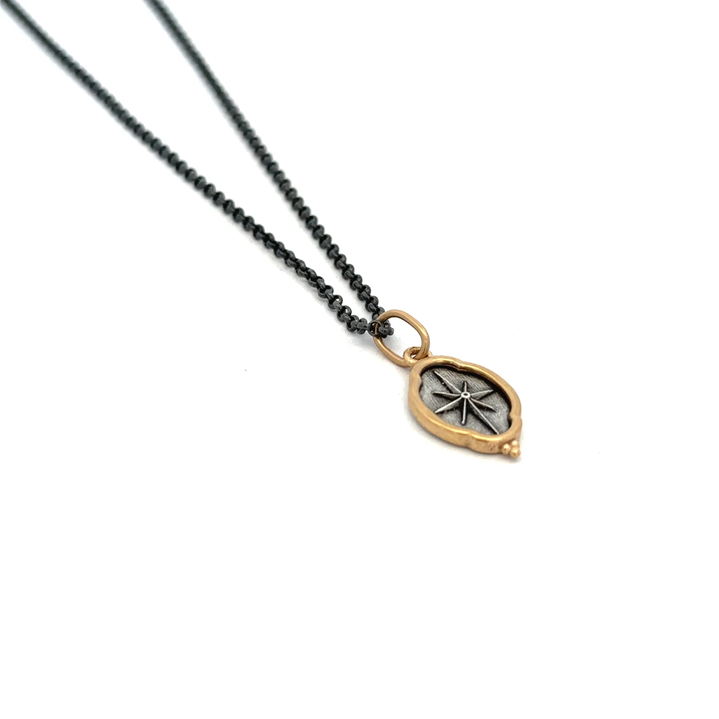 Sterling Silver and 18K Yellow Gold North Star Charm