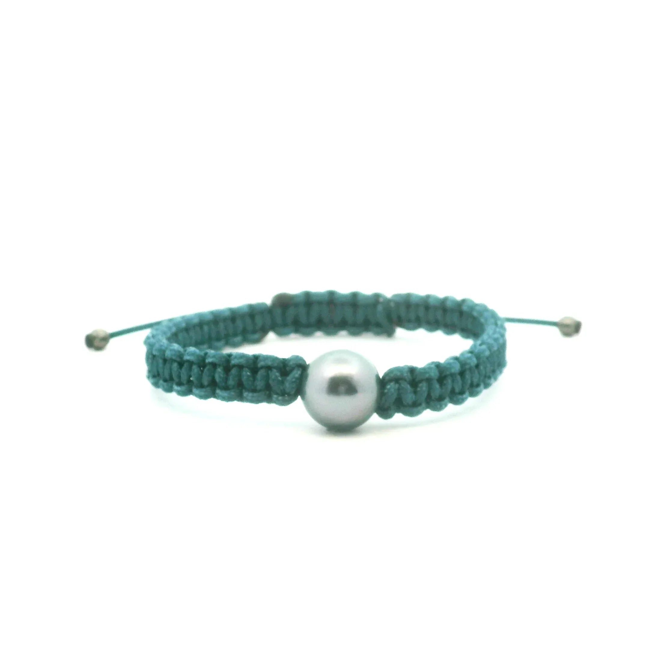 Tahitian Pearl Navy Macrame Bracelet