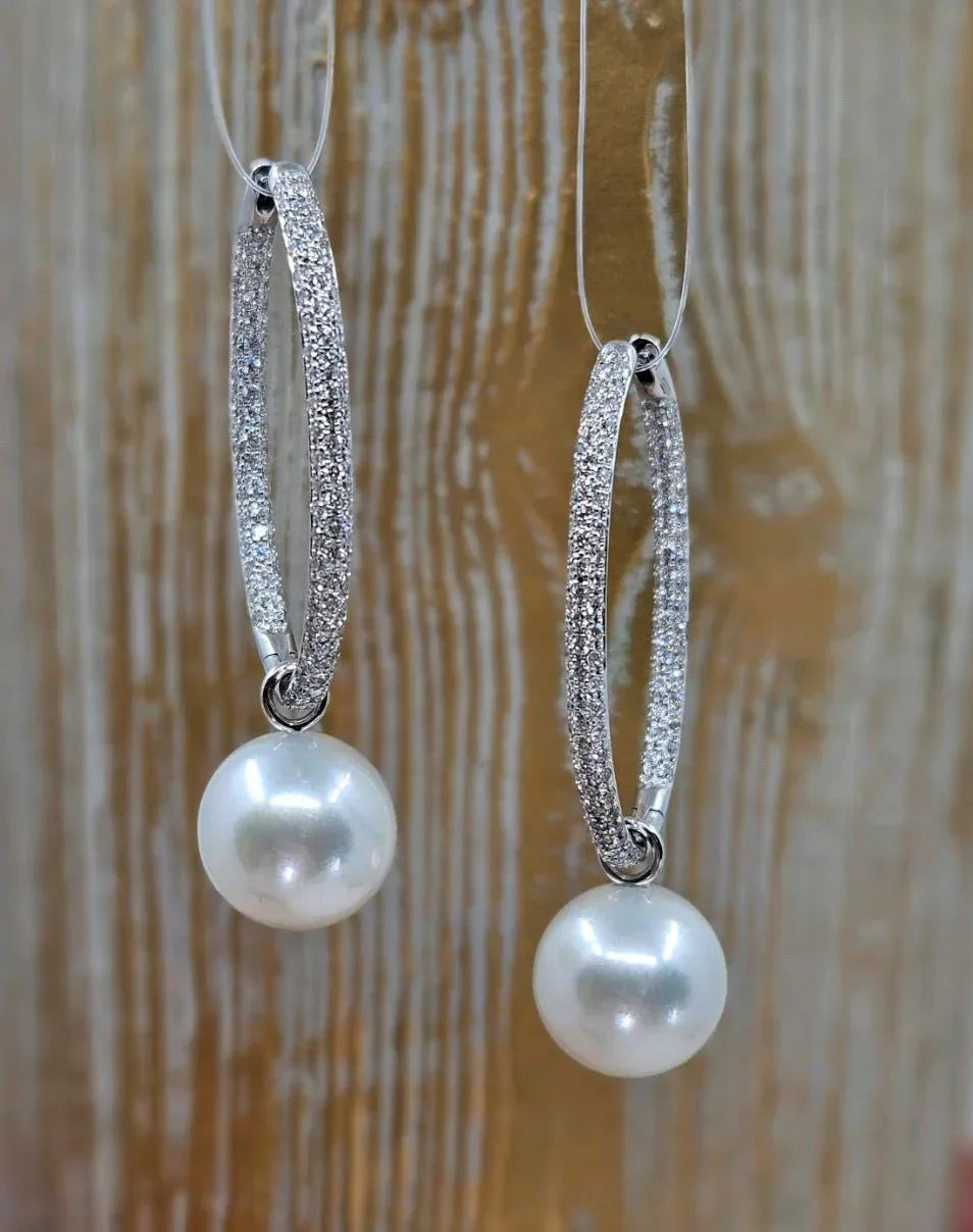 White Gold South Sea Pearl Drop Earring