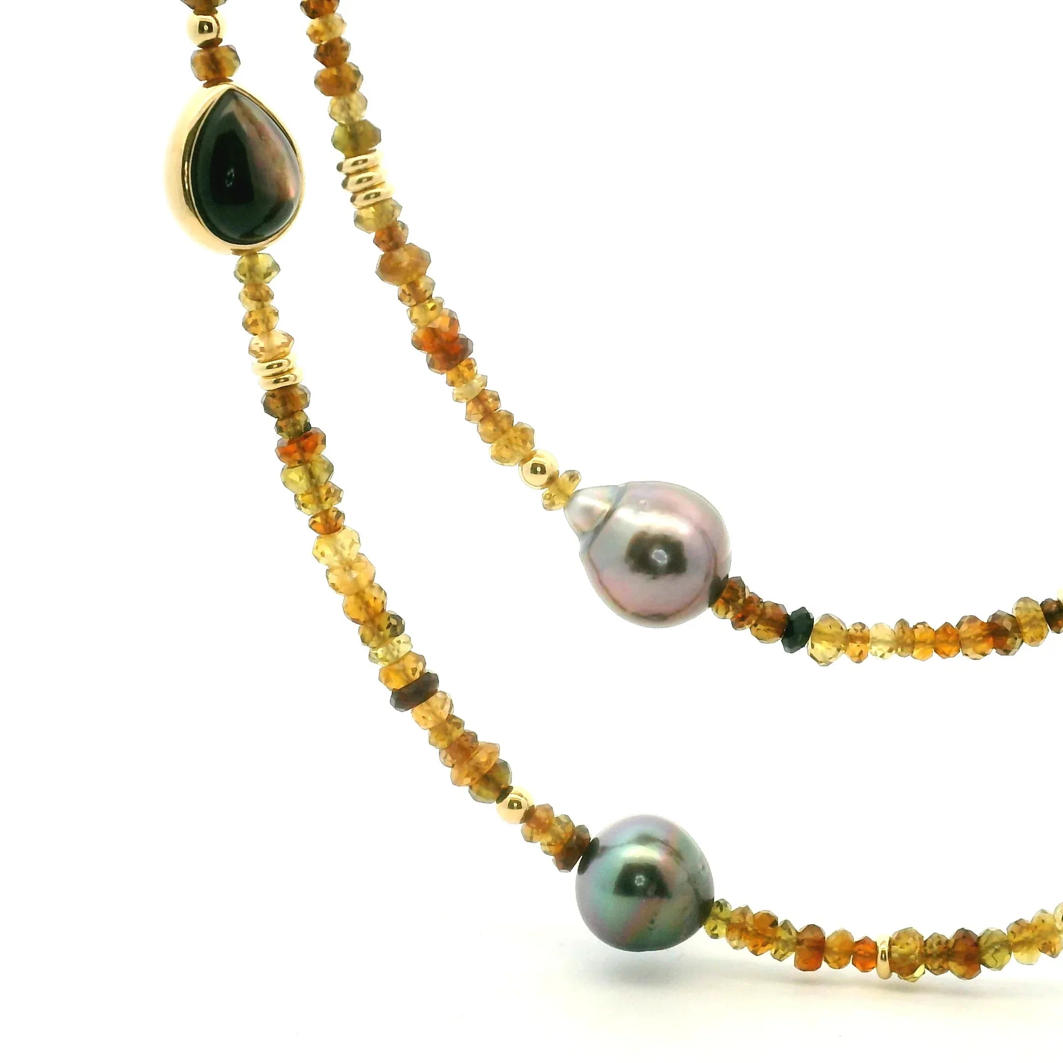 Tourmaline and Tahitian Pearl Necklace