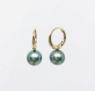 Rose Gold Tahitian Cultured Pearl Drop Earrings