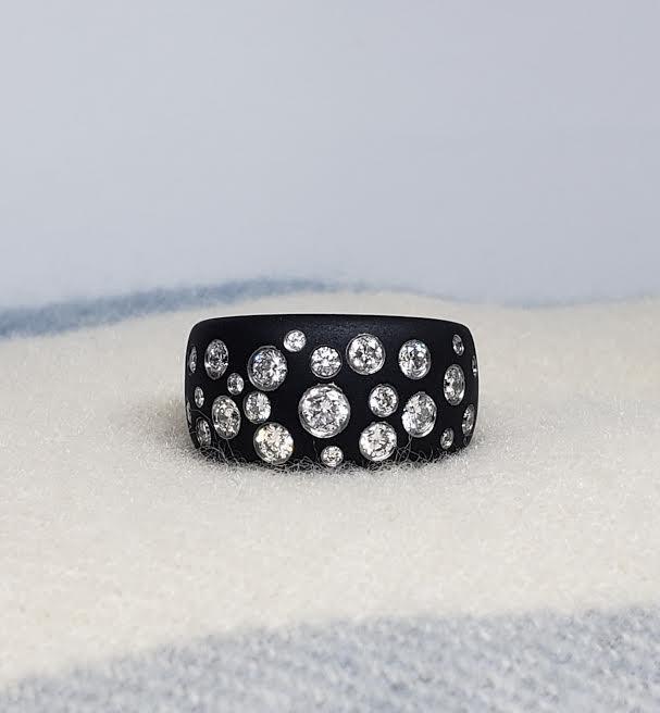 Stars in Heaven Steel and Diamond Ring