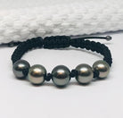 5Tahitian Pearl Black Macrame Bracelet