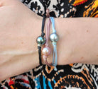 Silver Tahitian Pearl Ribbon Bracelet