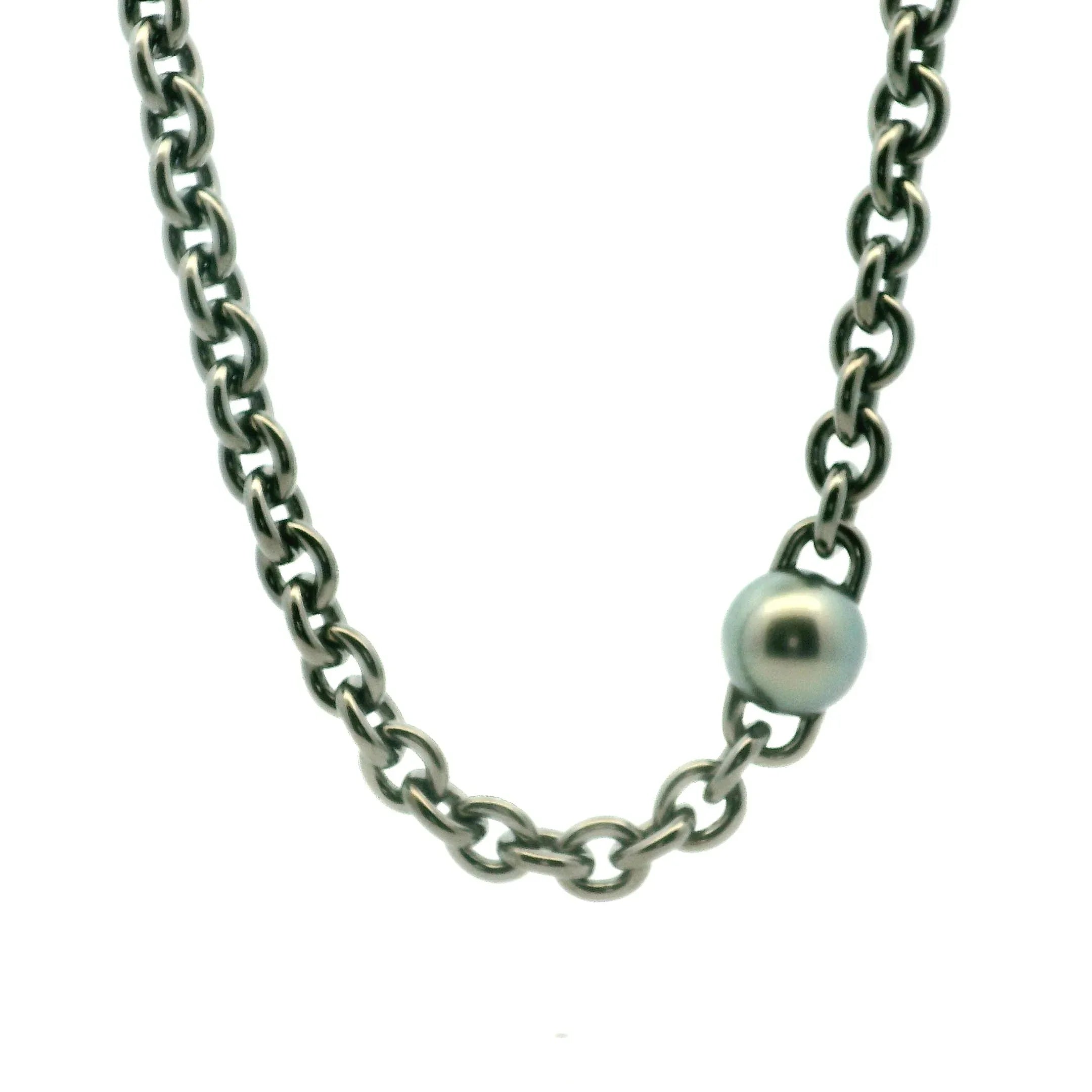 Sterling and Tahitian Pearl Necklace