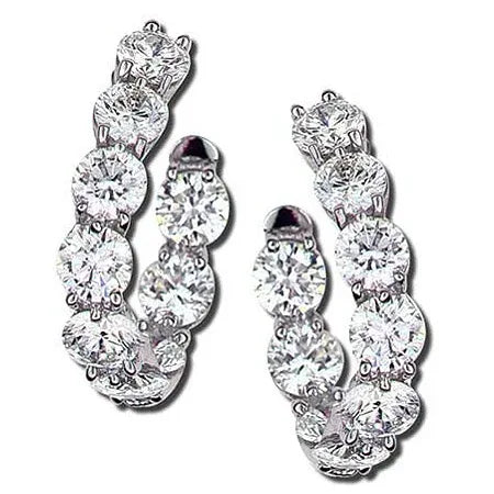 Gumuchian Large Platinum Diamond New Moon Earrings
