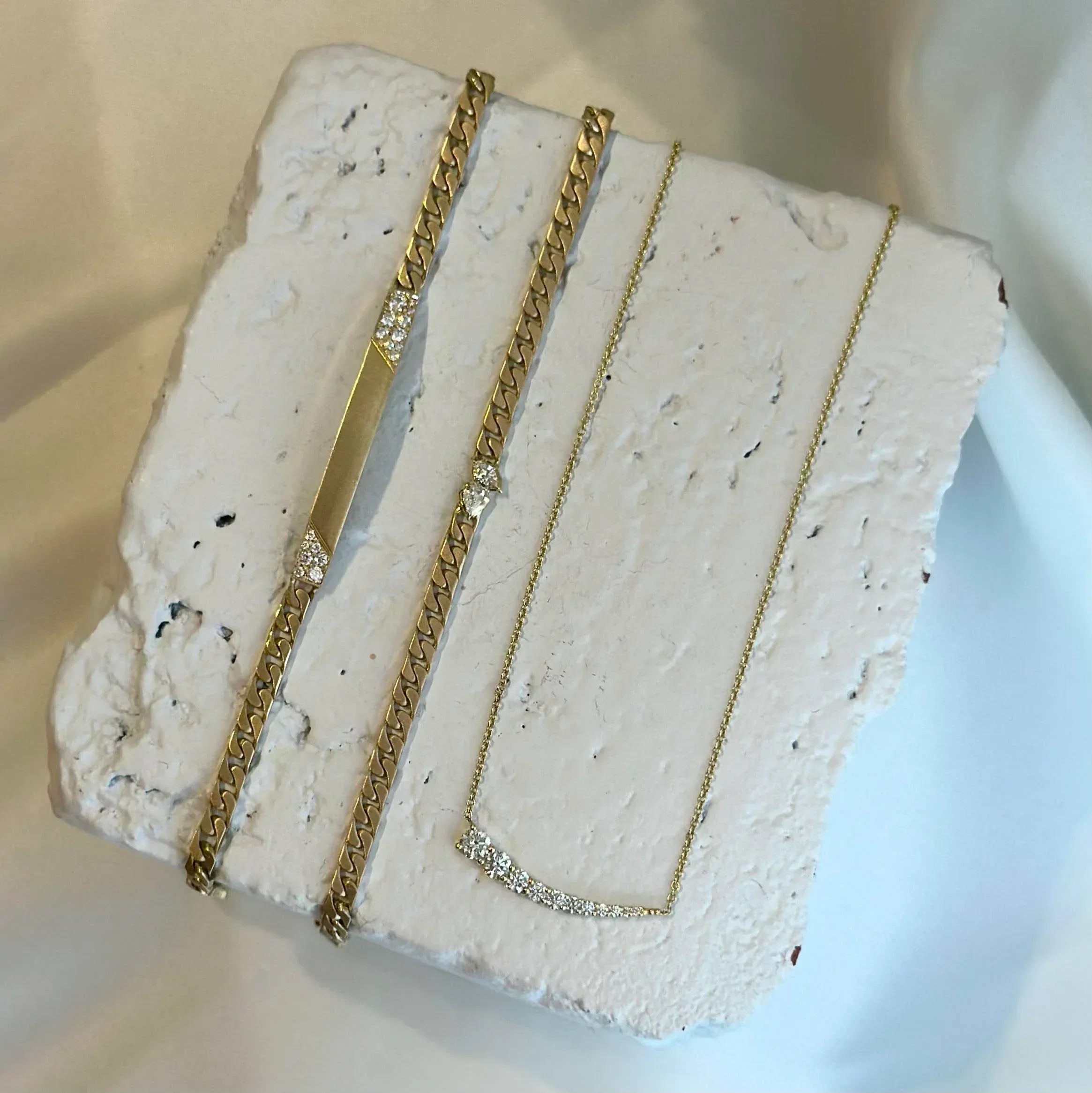 Yellow Gold and Diamond 'Rowe' ID Bracelet