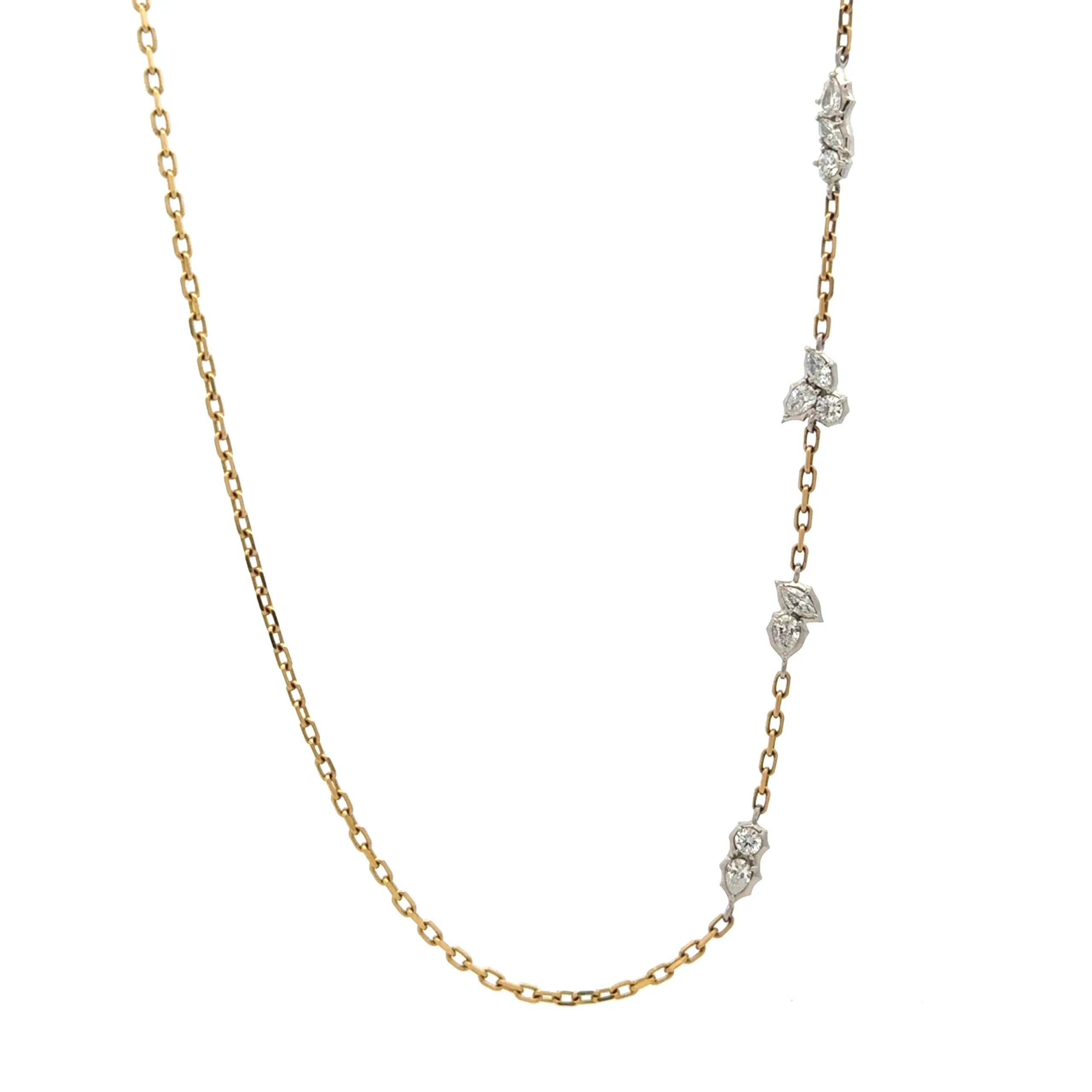 Two Tone 18 karat "Posey Station" Necklace