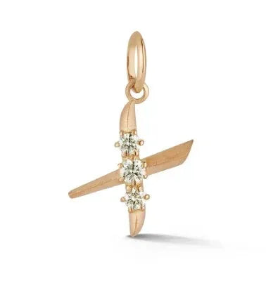 Gold & Diamond 'X' Charm