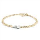 Yellow Gold, Platinum and Diamond Posey Curb Bracelet