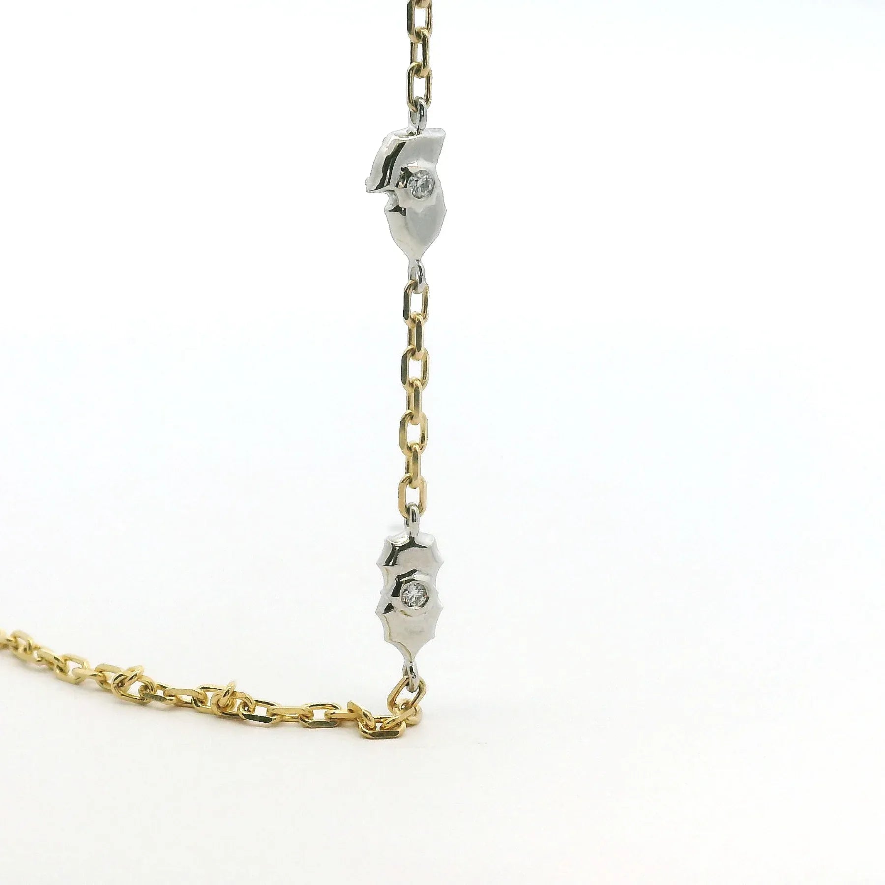 Yellow Gold, Platinum and Diamond Posey Necklace
