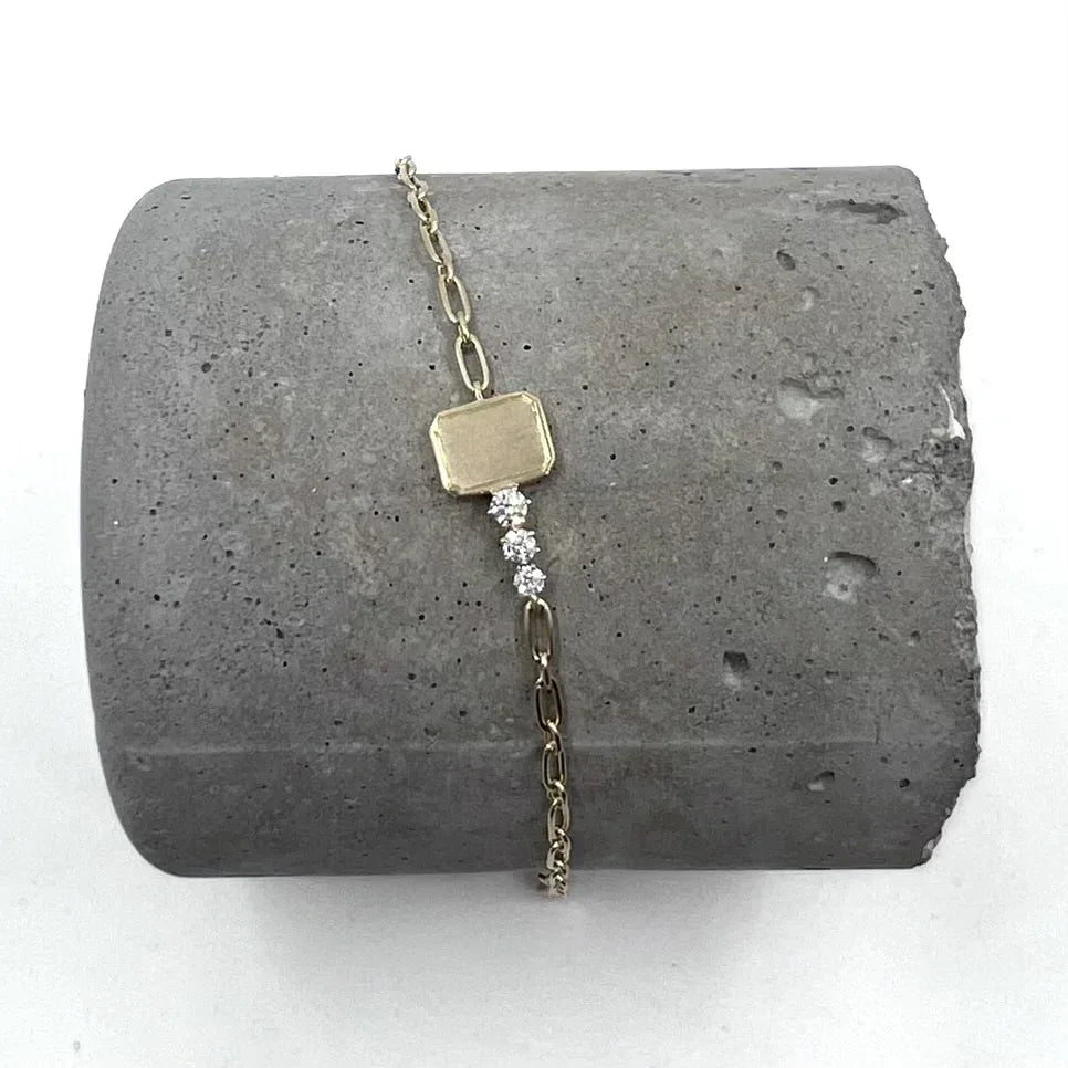 Yellow Gold and Diamond Mini Catherine Key Bracelet