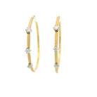 1.5" Diamond and Yellow Gold Hoops