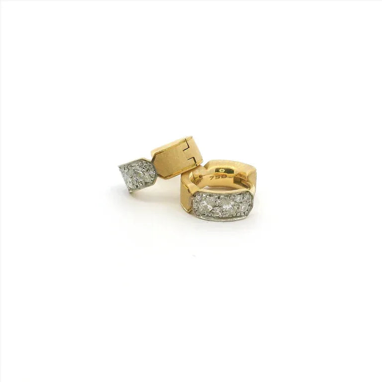 White Gold and Yellow Gold Diamond Billie Huggie