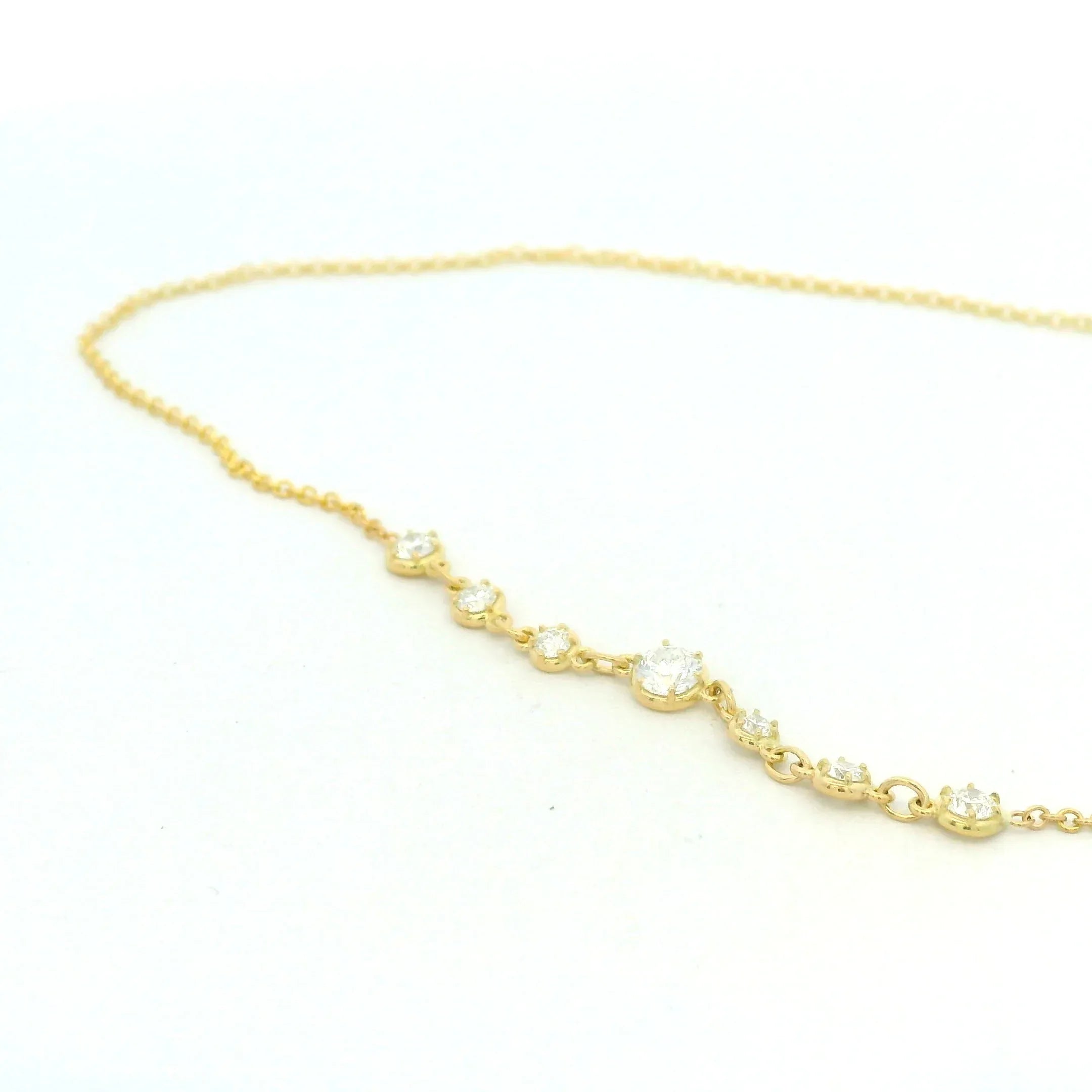 Yellow Gold and Diamond Station Chain