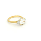 Yellow Gold and Oval Diamond Ring