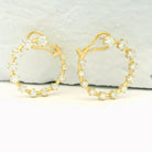 Yellow Gold and Diamond Crescent Hoops