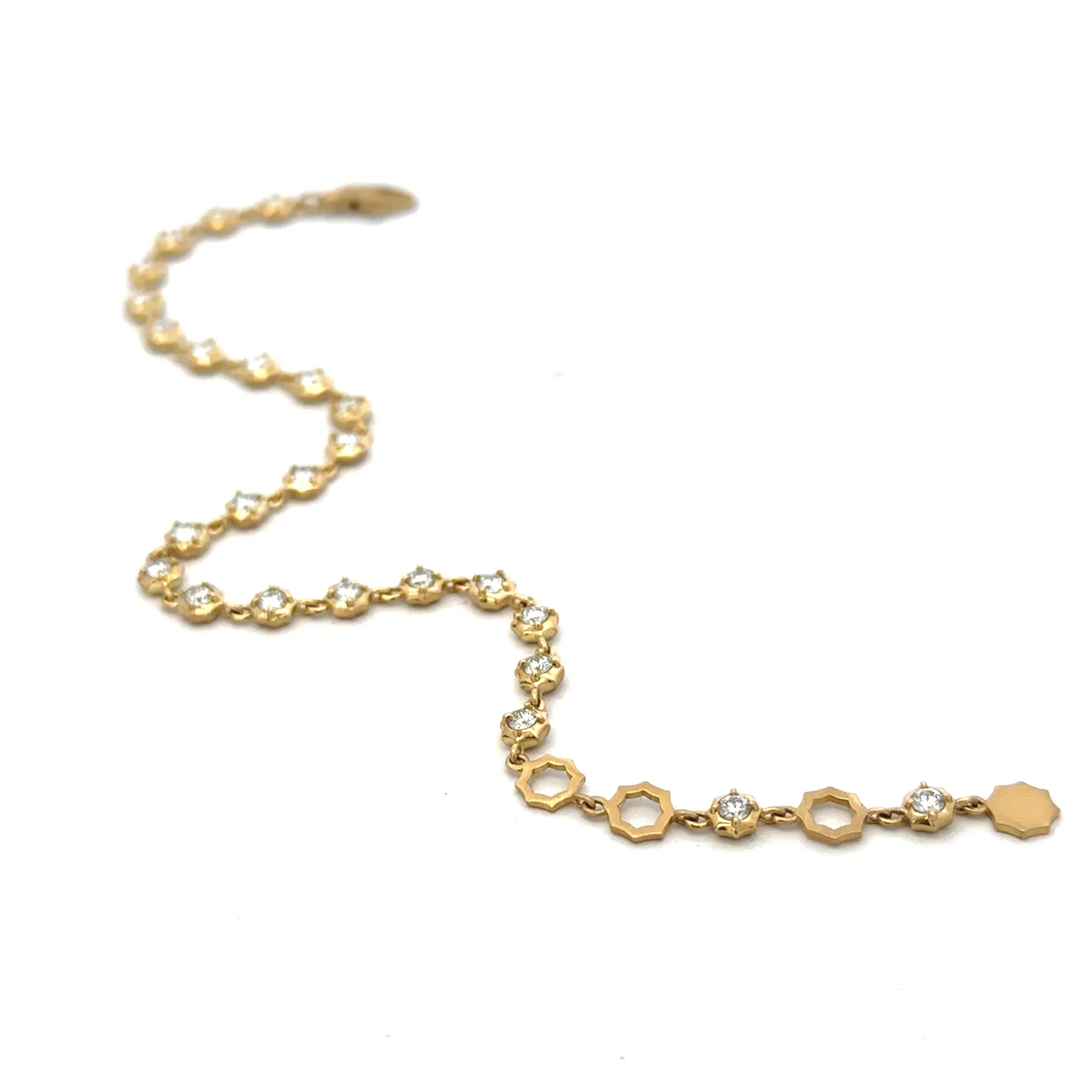 18 Karat Gold and Diamond Large Sophisticate  Bracelet
