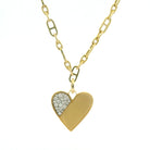 Yellow and Diamond Heart Charm