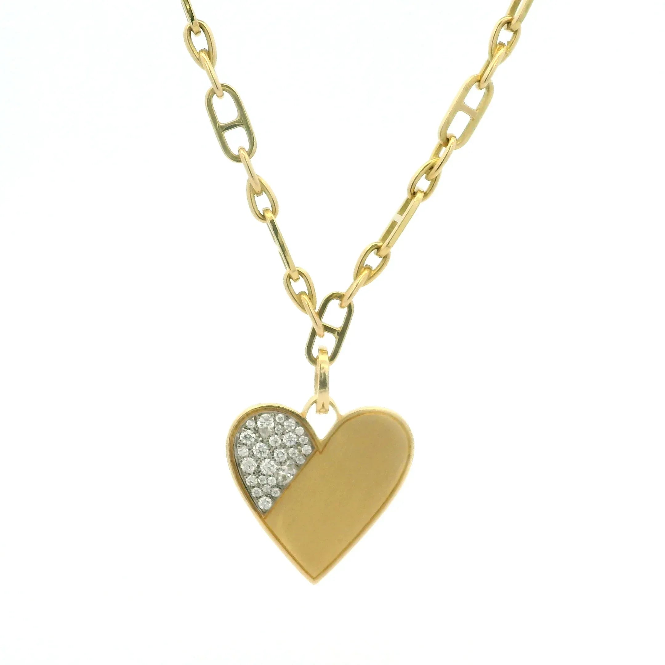 Yellow and Diamond Heart Charm