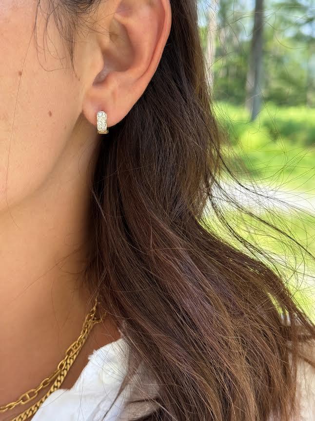 White Gold and Yellow Gold Diamond Billie Huggie