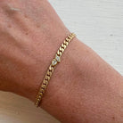 Yellow Gold and Diamond Curb Chain Bracelet
