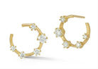 Yellow Gold and Diamond Forward Facing Hoops