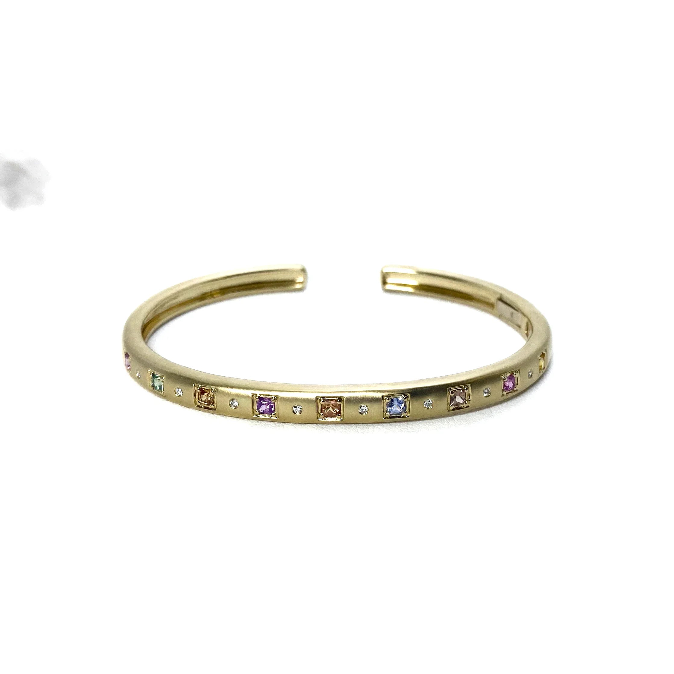 Rainbow Pastel Sapphire Cuff